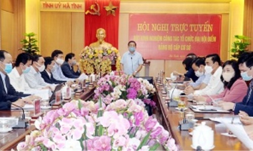 Hà Tĩnh: Hội nghị trực tuyến rút kinh nghiệm công tác tổ chức đại hội điểm đảng bộ cấp cơ sở